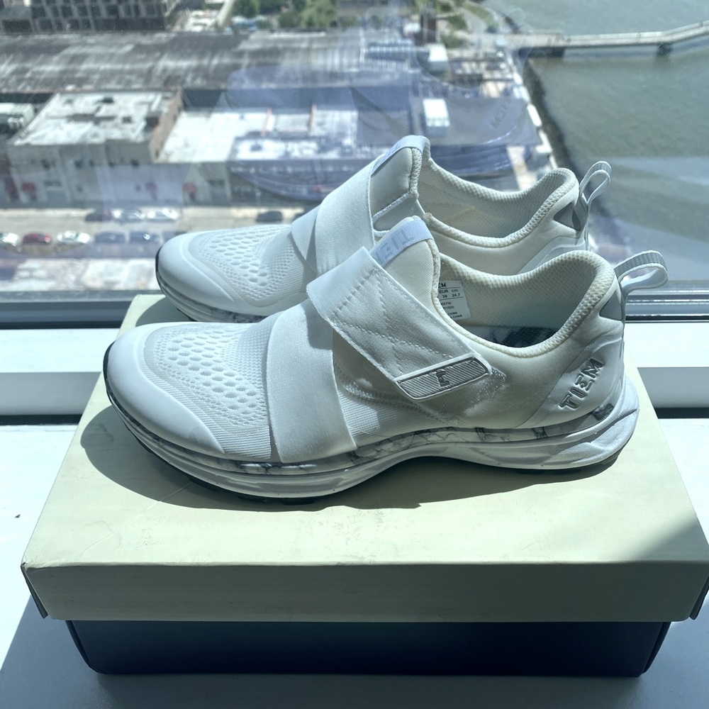 Tiem Slipstream indoor cycling shoes white marble size 7